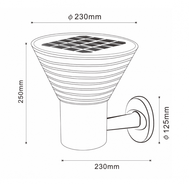 Vignette 3 produit Ref : SO37 | APPLIQUE SOLAIRE NOIRE 100LM LED