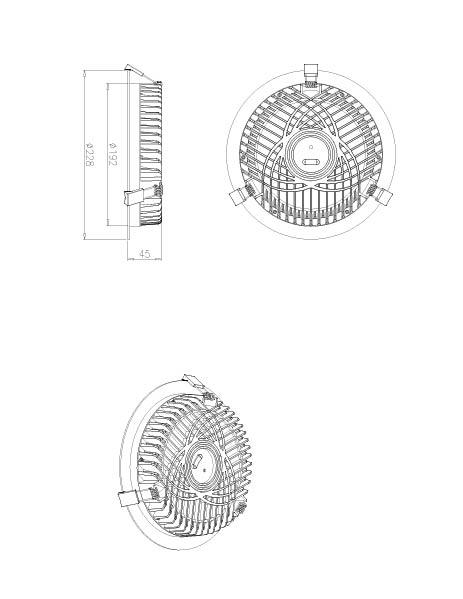 Vignette 3 produit Ref : UP023 | DOWNLIGHT 25W DIMMABLE TRI COUL. LED