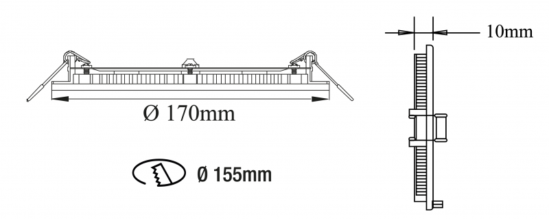 Vignette 3 produit Ref : UP035 | Downlight Ultra Slim 3000K 12W prismatique LED