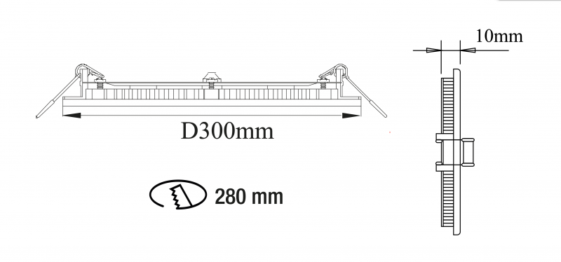 Vignette 3 produit Ref : UP039 | Downlight Ultra Slim 3000K 24W prismatique LED