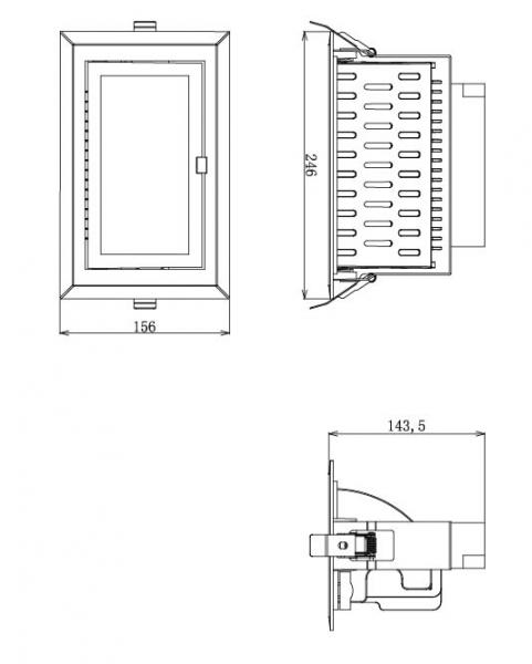 Vignette 3 produit Ref : UP040RCN | ENCASTRE RECTANGULAIRE  NOIR 40W 3000-4000-6000K LED