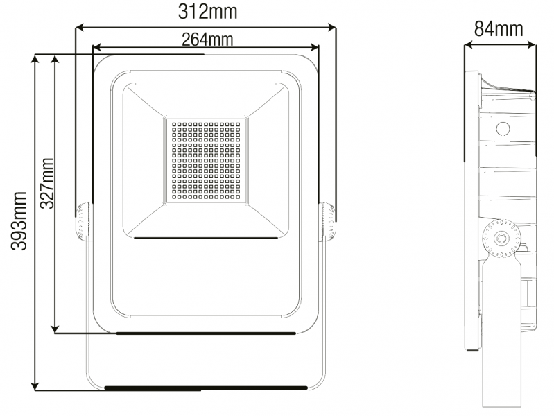 Vignette 3 produit Ref : XY0120NR | Projecteur PRO LED NOIR 120W 3000-4000-6000K (RACCORDEMENT A L'INTERIEUR)