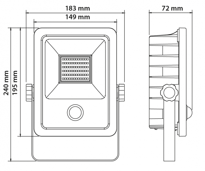 Vignette 3 produit Ref : XY03839-IR | Proj Blanc 30W 3/4/6000K det IR
