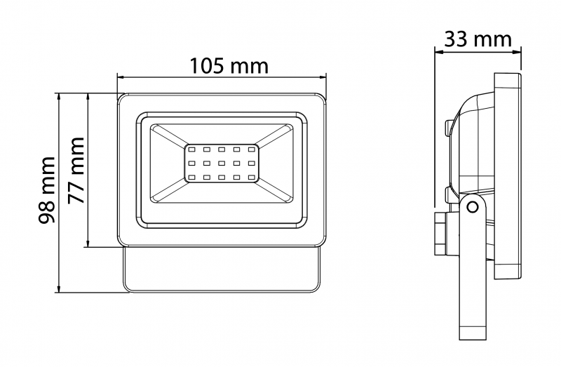 Vignette 3 produit Ref : XY10NR | PROJECTEUR LED 10W NOIR 4000K (GAMME RSIDENTIEL SLIM)