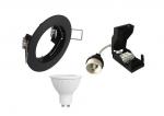 IN HOUSE LED Kit spot led. collerette noir fixe 3000k (comprenant une douille gu10 avec repiquage de la terre. une gu10  et une collerette) KITSPNF3