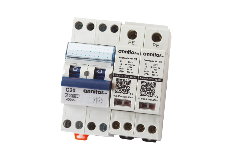 Photo Parafoudre T2 modulaire Tri+N dbrochabl | Ref : ANP40TCOMPACT