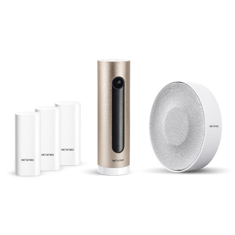 Photo Système d'Alarme Vidéo Intelligent connecté Netatmo - kit avec 1 caméra intérieure + 1 sirène + 3 détecteurs d'ouverture | Ref : NBU-AS-PRO
