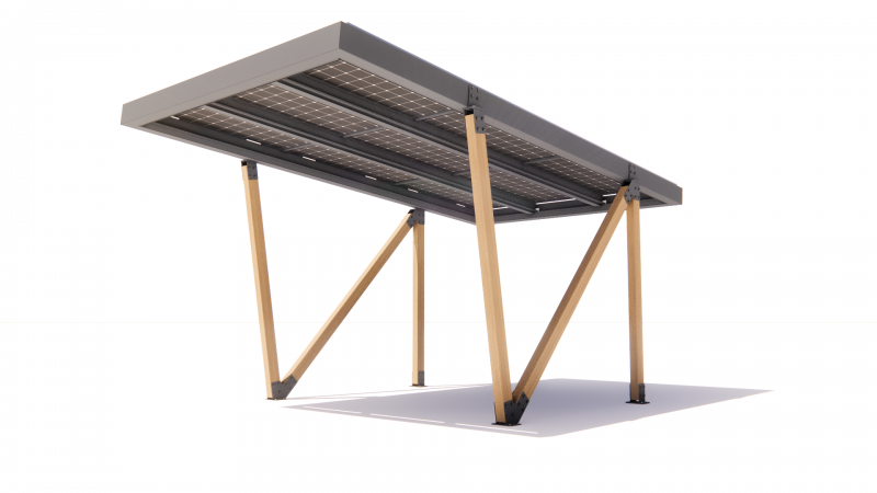 Photo KIT carport 1 place PMR chne clair | Ref : GEN1PMRCC