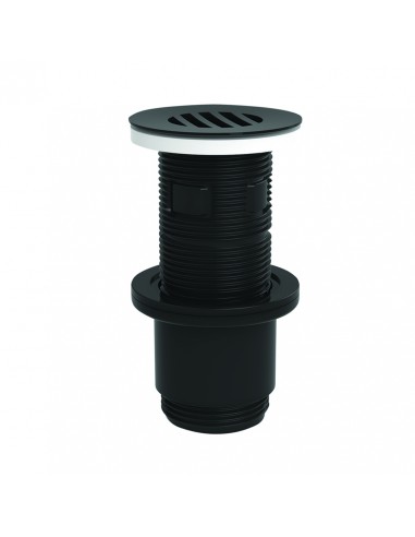 Photo Bonde lavabo universelle � grille, avec ou sans trop plein, h. 100 mm recoupable, noire | Ref : 121600 005 00