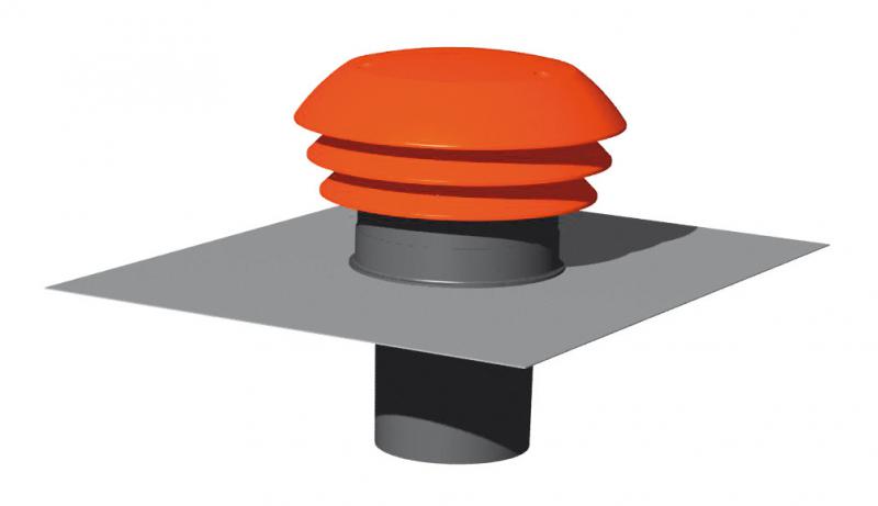 Photo Cpr 125 r - rejet d\'air sortie toiture rouge diamtre 125 | Ref : 422563