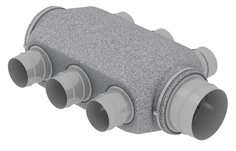 Photo Neocd 160/80 r - caisson de distribution pour conduits souples reprise air vicie | Ref : 412234