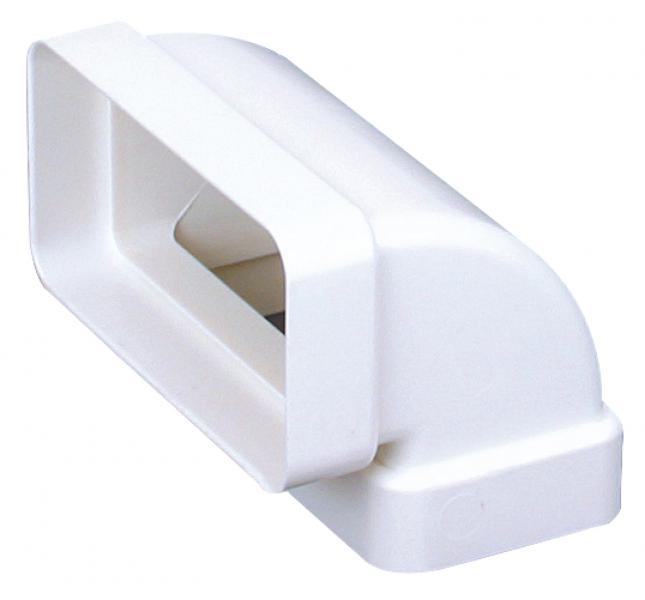Photo Cv 55 x 110 - coude vertical 90° rectangulaire plastique rigide section 55 x 110 | Ref : 460002