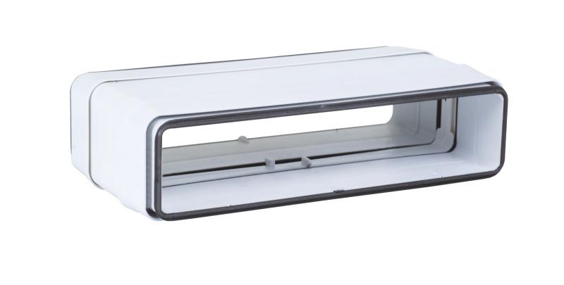 Photo Rd 55x220 j - raccord droit rectangulaire plastique rigide avec joint 55 x 220 | Ref : 460051