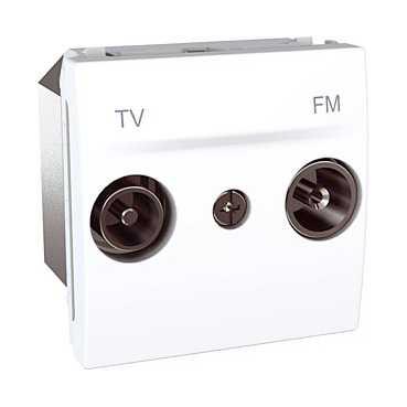 Photo Unica - prise de TV/FM - individuel - 2 modules - blanc | Ref : MGU3.451.18