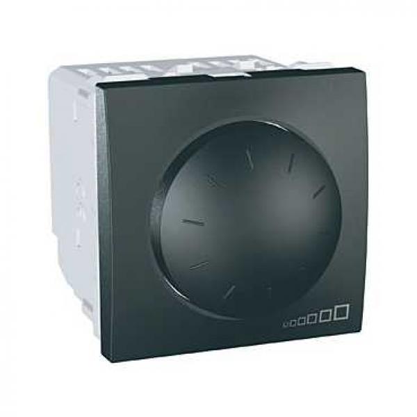 Photo Unica - variateur rotatif - 1..10V - 400VA - 2 modules - graphite | Ref : MGU3.510.12