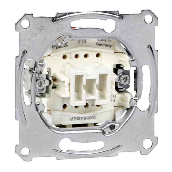 Photo Aquadesign - mcanisme simple va-et-vient - 10AX/250Vca - connexion rapide | Ref : MTN3116-0000