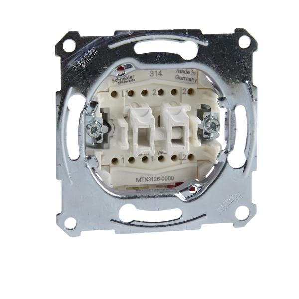 Photo Aquadesign - mécanisme double va-et-vient - 10A/250Vca - connexion rapide | Ref : MTN3126-0000