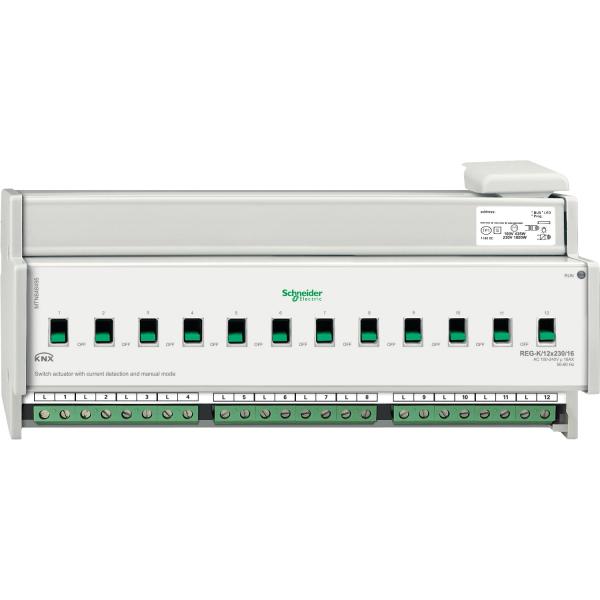 Photo KNX - actionn. de commutation - 12x230V - 16A - � d�tection courant+cde manuelle | Ref : MTN648495    