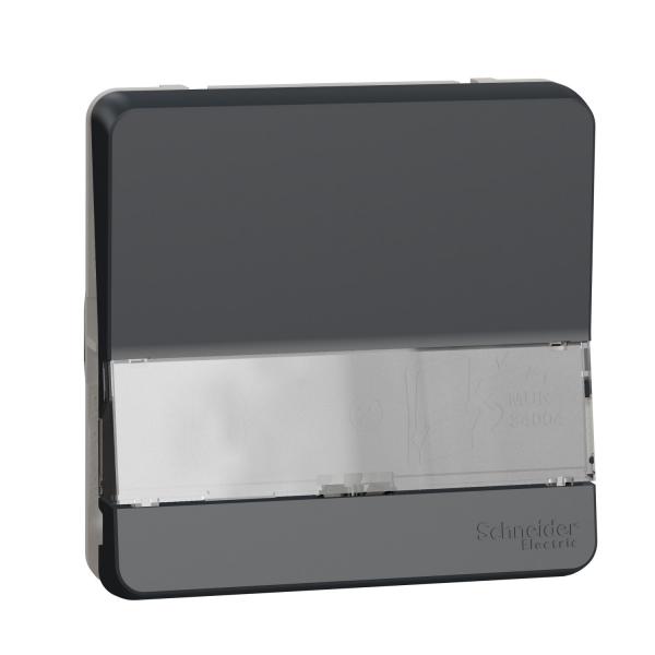 Photo Mureva Styl - Bouton poussoir porte-etiquette - composable - IP55 - IK08 - gris | Ref : MUR34029