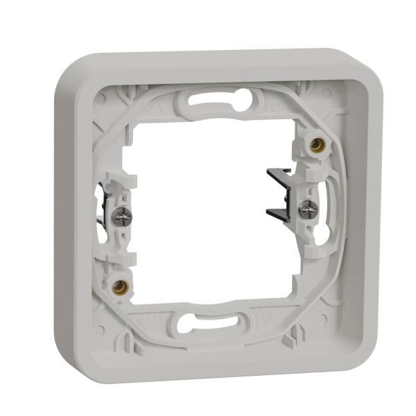 Photo Mureva Styl - Cadre 1 poste  griffes - encastr - IP55 - IK08 - blanc | Ref : MUR39108