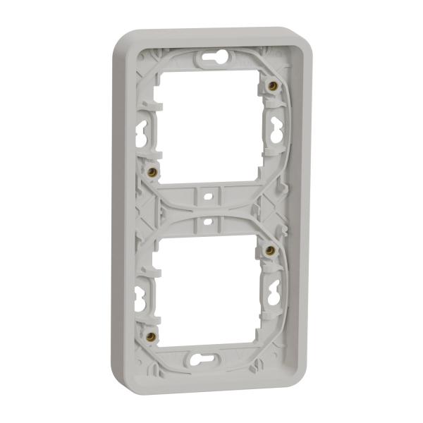 Photo Mureva Styl - Cadre 2 postes vertical - encastr - IP55 - IK08 - blanc | Ref : MUR39151