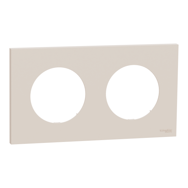 Photo New Odace  - plaque de finition 2 postes - couleur Beige sable | Ref : S902704
