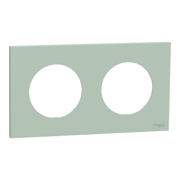 Photo New Odace  - plaque de finition 2 postes - couleur Vert jade | Ref : S903704