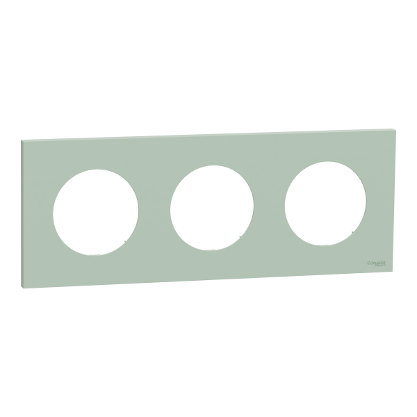 Photo New Odace  - plaque de finition 3 postes - couleur Vert jade | Ref : S903706