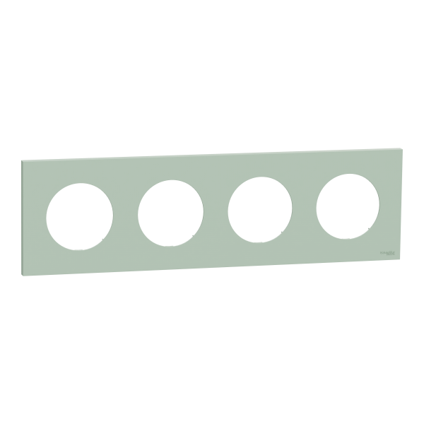 Photo New Odace  - plaque de finition 4 postes - couleur Vert jade | Ref : S903708