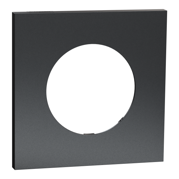 Photo New Odace  Mtal - plaque de finition 1 poste - effet Perle Noire support noir | Ref : S912702