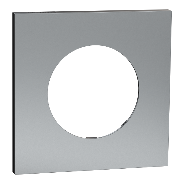Photo New Odace  Mtal - plaque de finition 1 poste - effet Titane support noir | Ref : S915702