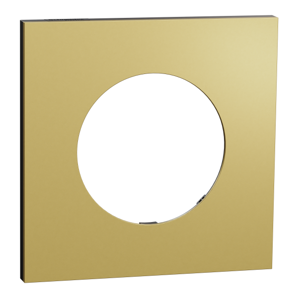 Photo New Odace  Mtal - plaque de finition 1 poste - effet Laiton support noir | Ref : S916702