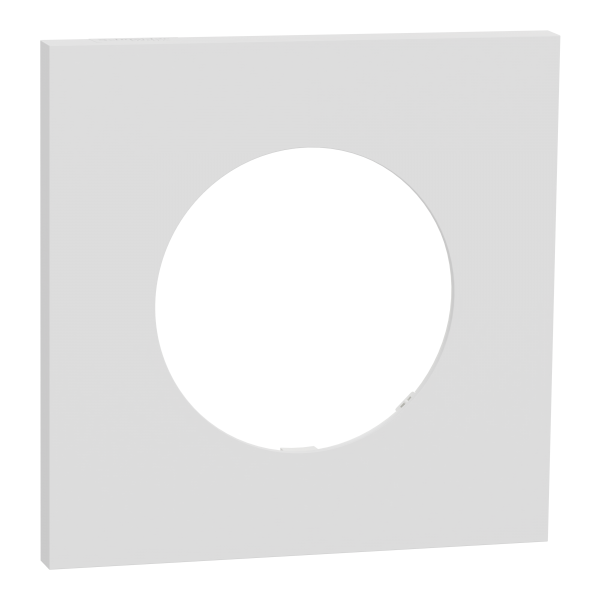 Photo New Odace  Mtal - plaque de finition 1 poste - effet Cramique Blanc support blanc | Ref : S917702