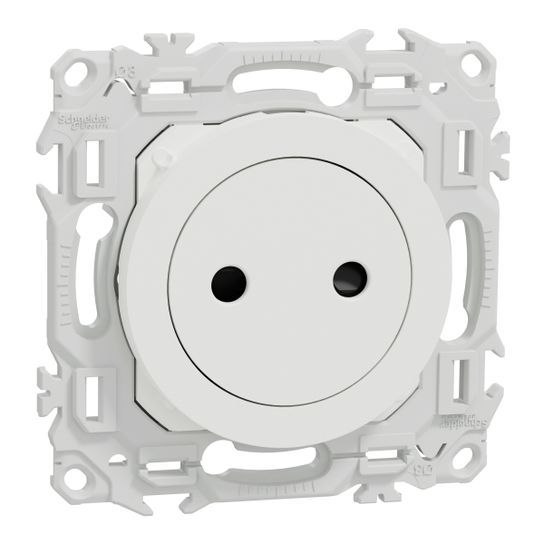 Photo New Odace  - prise 2P affleurante - bornes automatiques - blanc craie | Ref : S920033