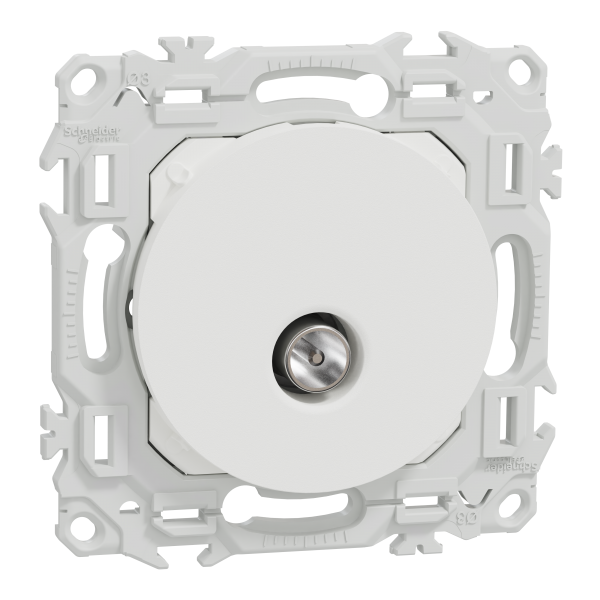 Photo New Odace  - prise TV simple mle - sortie coaxiale - blanc craie | Ref : S920445