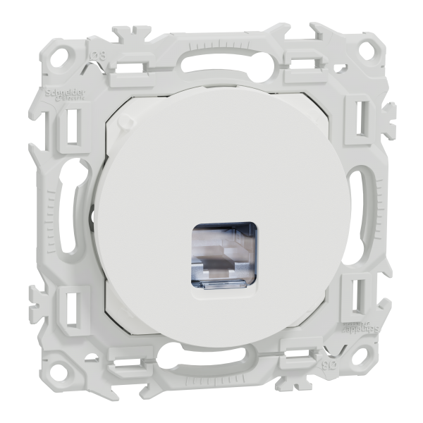 Photo New Odace  - prise RJ45 - Cat6 STP grade 2TV min  grade 3TV - blanc craie | Ref : S920476