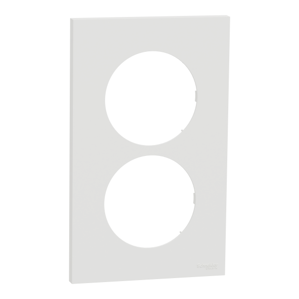 Photo New Odace  - plaque de finition 2 postes entraxe spcifique 57mm - Blanc craie | Ref : S920714