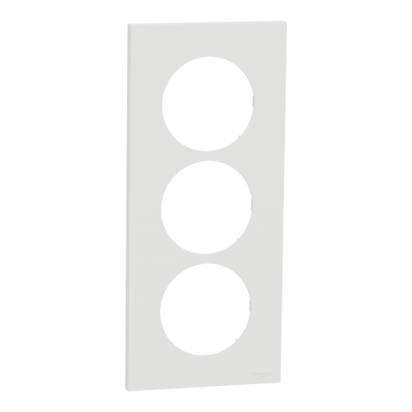 Photo New Odace  - plaque de finition 3 postes entraxe spcifique 57mm - Blanc craie | Ref : S920716