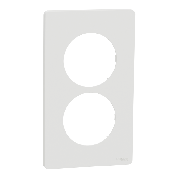 Photo New Odace  Architecte - plaque 2 postes entraxe spcifique 57mm - Blanc craie | Ref : S920814
