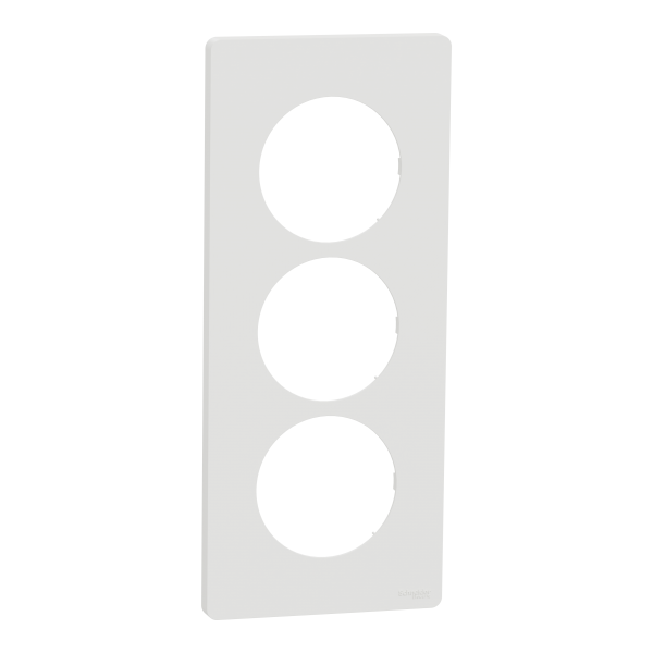 Photo New Odace  Architecte - plaque 3 postes entraxe spcifique 57mm - Blanc craie | Ref : S920816