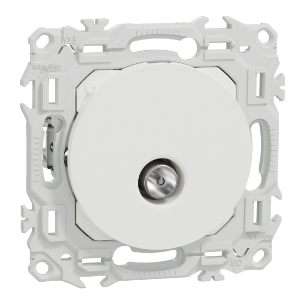 Photo New Odace  - prise TV simple mle avec griffes - blanc craie | Ref : S925445