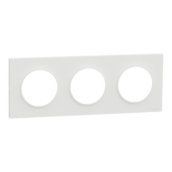 Photo New Odace  Origine - plaque de finition 3 postes - couleur blanc | Ref : S929706
