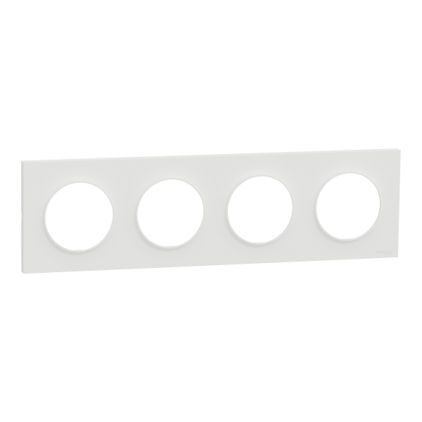 Photo New Odace  Origine - plaque de finition 4 postes - couleur blanc | Ref : S929708