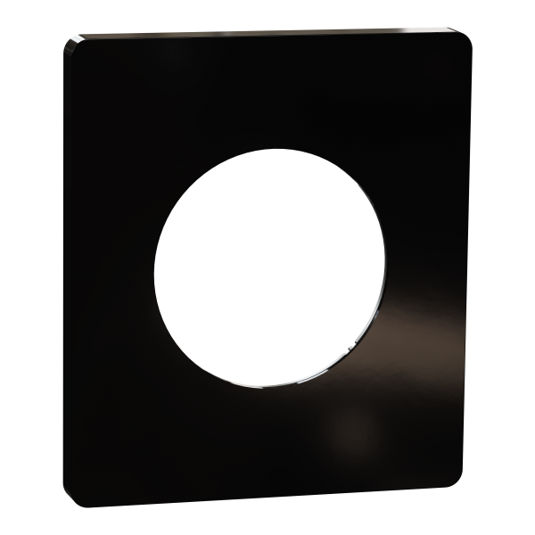 Photo New Odace  Architecte - plaque de finition 1 poste - Noir maill | Ref : S935802