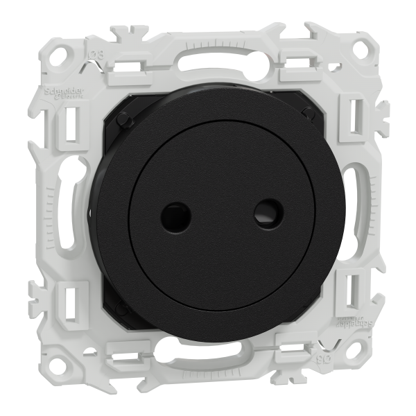 Photo New Odace  - prise 2P affleurante - bornes automatiques - noir onyx | Ref : S940033