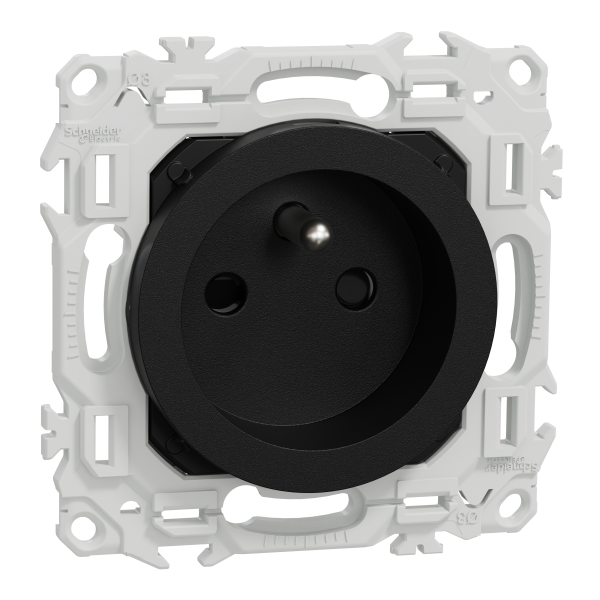 Photo New Odace  - prise 2P+T rnovation  puits - 4 bornes auto par ple - noir onyx | Ref : S940049
