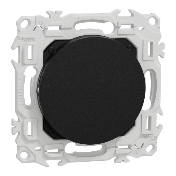 Photo New Odace  - obturateur - pr-perage pour sortie de cble - noir onyx | Ref : S940666