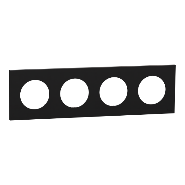 Photo New Odace  - plaque de finition 4 postes - couleur Noir onyx | Ref : S940708