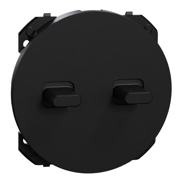 Photo New Odace  - enjoliveur - pour double va-et-vient ou poussoir  levier - noir onyx | Ref : S949211