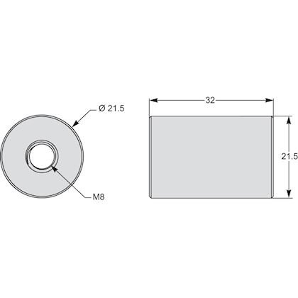 Photo PowerLogic - canon cylindrique pour TI - cable type C - Ø12,5mm - longueur 62mm | Ref : METSECT5CYL1